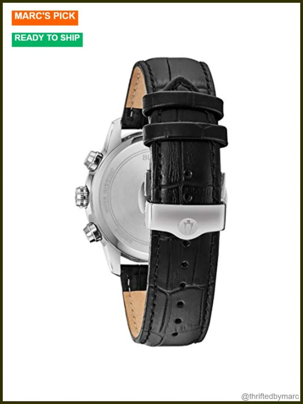 Vintage Men's 6-Hand Chronograph Calendar Big Date Leather Strap Quartz Watch